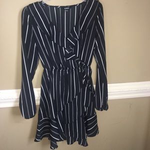Express ruffle front mini dress